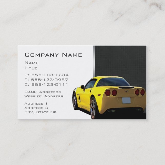 Corvette Business Cards (Front)
