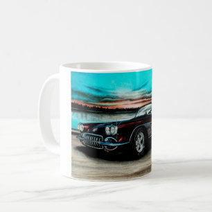 Corvette C1 Mug, Black Cherry Vette. Coffee Mug