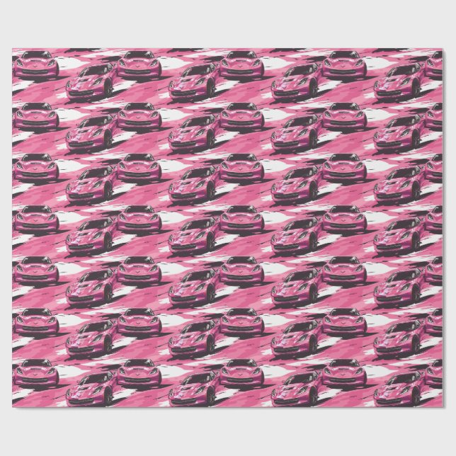 Corvette C7 Pink Wrapping Paper (Flat)