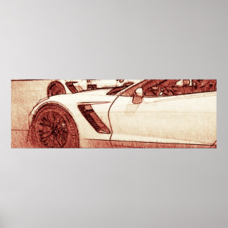 Corvette C7R Z06 Sketch Poster