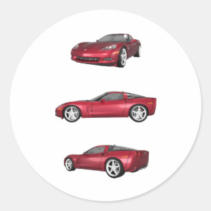 Corvette: Candy Apple Finish Classic Round Sticker
