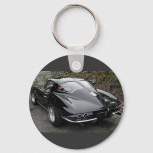 Corvette Classic Black Split Window Key Ring