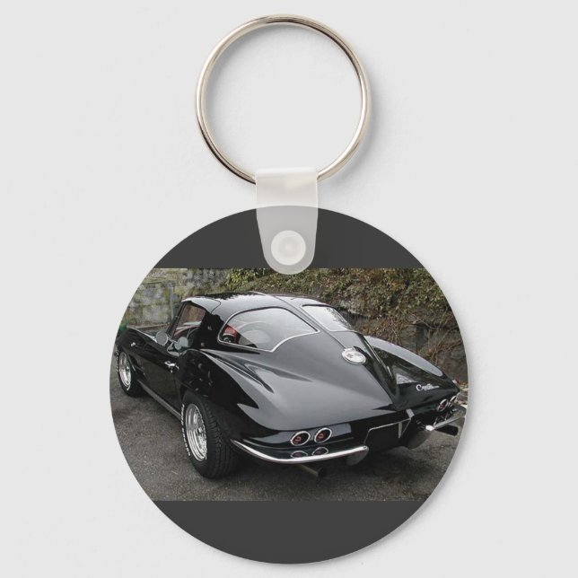 Corvette Classic Black Split Window Key Ring (Front)