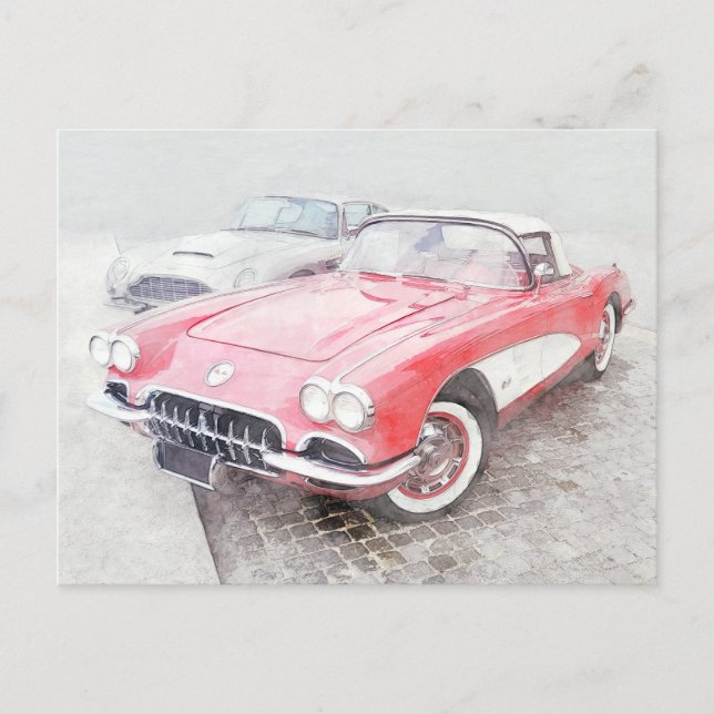Corvette Digital Painting Postcard (Front)