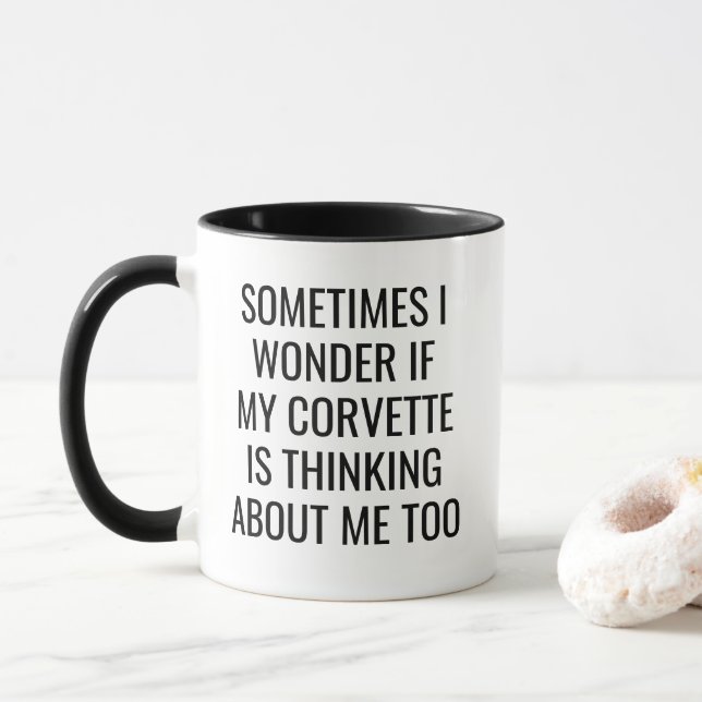 Corvette Funny Car Lover Mug (With Donut)