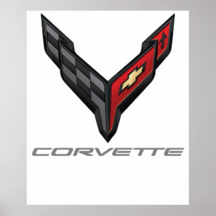 corvette logo 3 poster