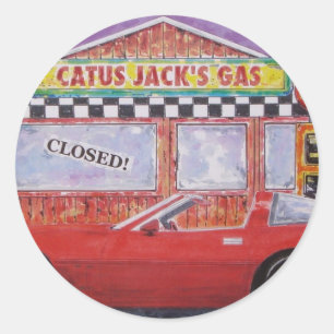 corvette paintings 005 classic round sticker