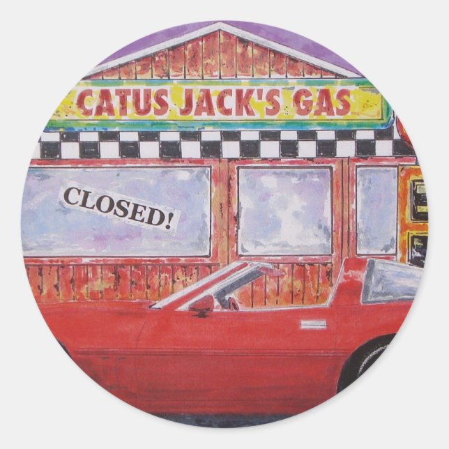 corvette paintings 005 classic round sticker (Front)