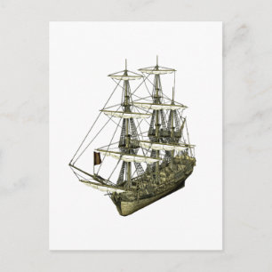 Corvette Sailboat with Furled Sails Postcard