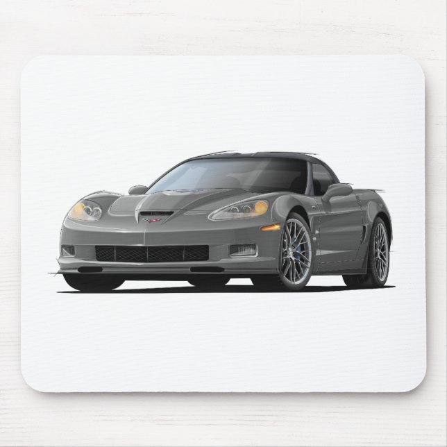Corvette ZR1 Grey Car Mouse Mat (Front)