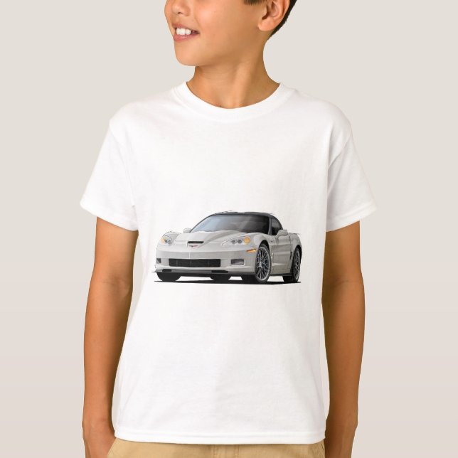Corvette ZR1 White Car T-Shirt (Front)