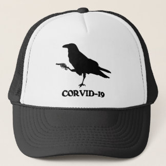 CORVID-19 Trucker Hat, White & Black Trucker Hat