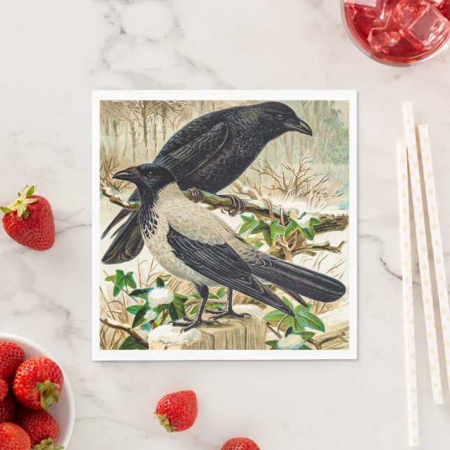Corvids - Blackbird Raven Napkin (Insitu)