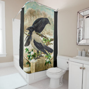 Corvids - Blackbird Raven Shower Curtain
