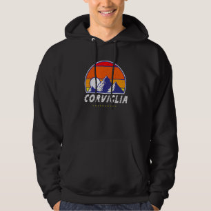 Corviglia Graubünden  Switzerland Retro 80s Ski Ho Hoodie