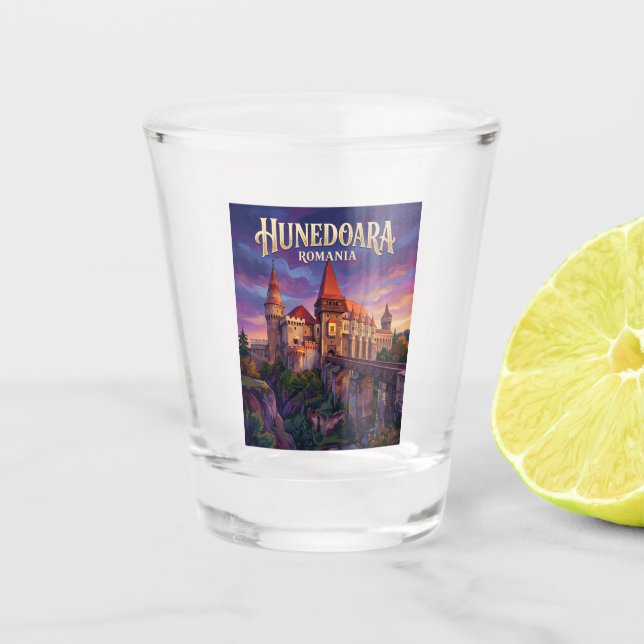Corvin Castle Romania Shot Glass (Front)