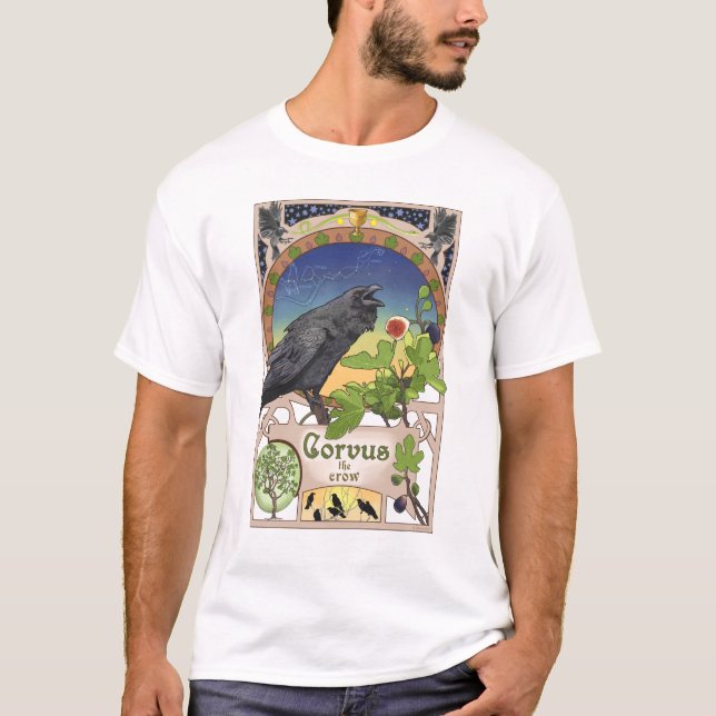 Corvus Black Crow Art Nouveau T Shirt (Front)