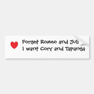 Cory and Topanga Bumper Sticker