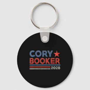 Cory Booker Retro Stripe - Cory Booker For Preside Key Ring