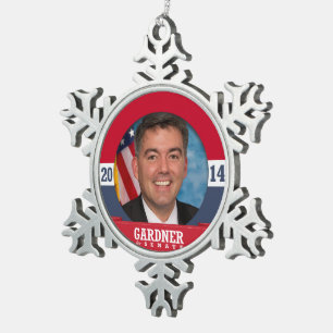 CORY GARDNER CAMPAIGN SNOWFLAKE PEWTER CHRISTMAS ORNAMENT