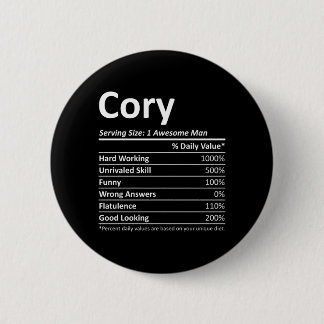 Cory Rition Funny Birthday Personalised Name Gift 6 Cm Round Badge