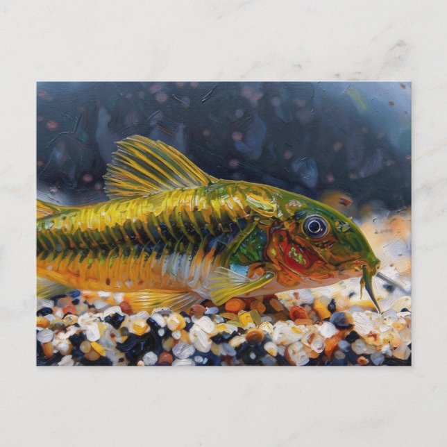 Corydoras green laser catfish fish postcard (Front)