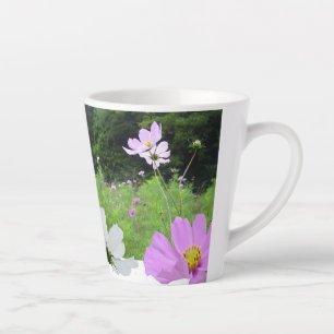 Cosmea, Wild Flowers Field Collage Latte Mug