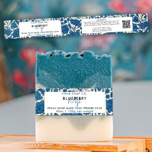 Cosmetic Bar Soap Band Product Label Wrap Blue Invitation Belly Band