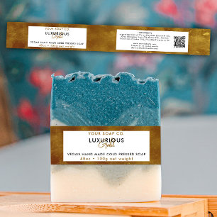 Cosmetic Bar Soap Band Product Label Wrap Gold Invitation Belly Band