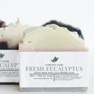 Cosmetic Bar Soap Belly Band Label Wrap Eucalyptus Invitation Belly Band
