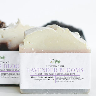 Cosmetic Bar Soap Belly Band Label Wrap Lavender Invitation Belly Band