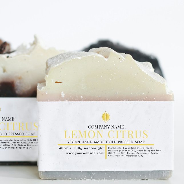 Cosmetic Bar Soap Belly Band Label Wrap Lemon Invitation Belly Band (Cosmetic Bar Soap Belly Band Label Wrap Lemon)