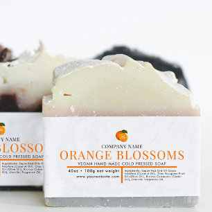 Cosmetic Bar Soap Belly Band Label Wrap Orange Invitation Belly Band