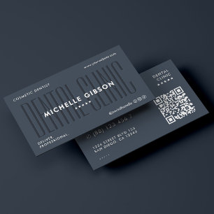 Cosmetic Dentist Charcoal Blue Dental Clinic  Business Card