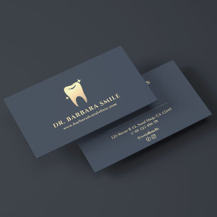 Cosmetic Dentist Charcoal Minimal Dental Tooth Business Card