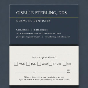Cosmetic Dentistry Office Appointment Reminder Card