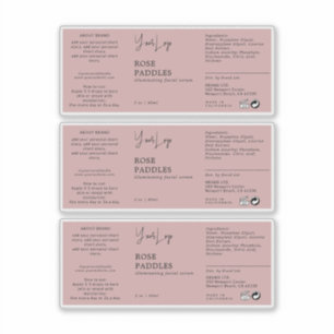 Cosmetic Dropper Bottle Label