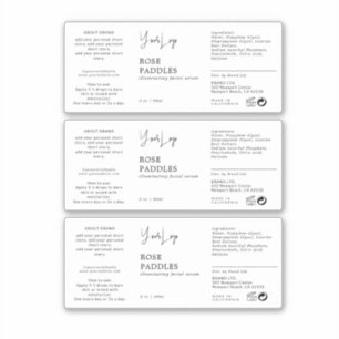 Cosmetic Dropper Bottle Label