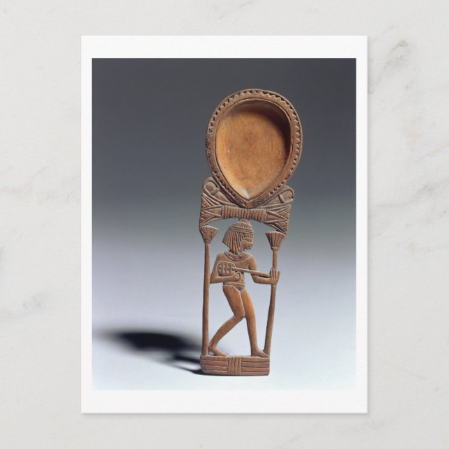 Cosmetic spoon with a figure of a lutenist, New Ki Postcard (Front)