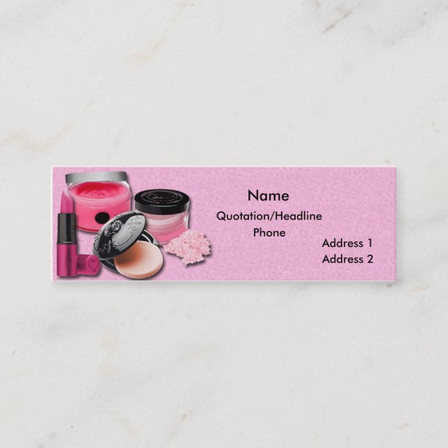 Cosmetic Store Health Beauty Skinny Business Card (Front)