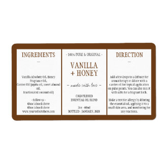 Cosmetic Vanilla Honey Ingredients brown