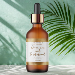 Cosmetics Bottle or Jar Label - Gold Foil Border