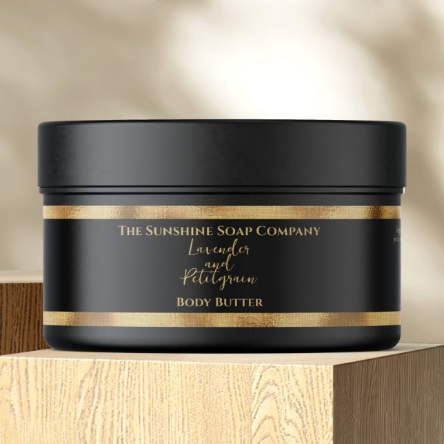 Cosmetics Jar Label - Black and Gold (Creator Uploaded)
