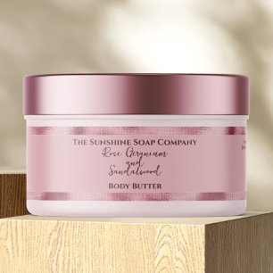 Cosmetics Jar Label - Blush Pink with Pink Foil