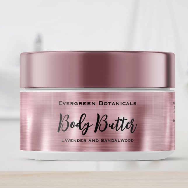 Cosmetics Jar Label - Brushed Pink Foil (Creator Uploaded)