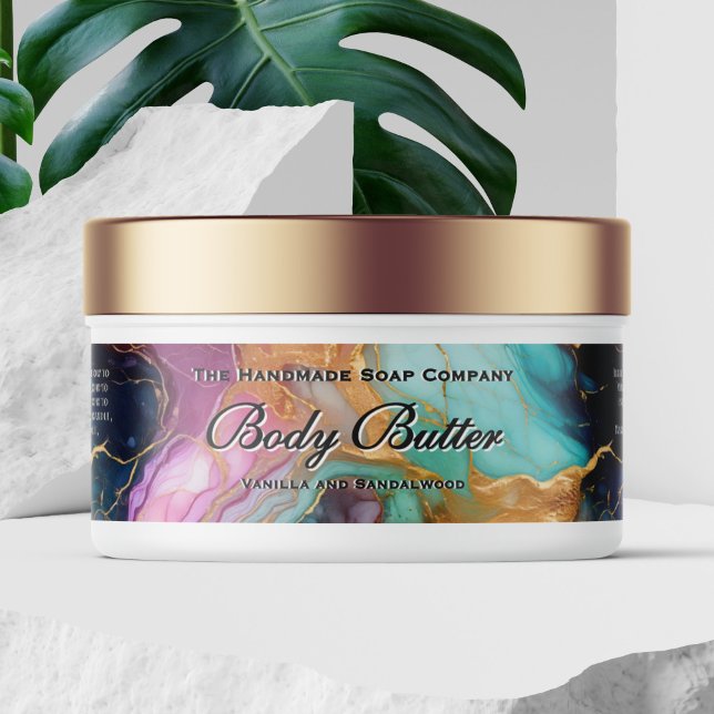 Cosmetics Jar Label - Teal, Blue, Magenta and Gold (Creator Uploaded)