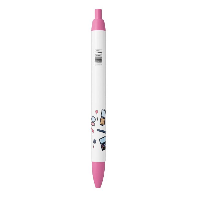 Cosmetics / make-up cartoon illustration black ink pen (Front Vertical)