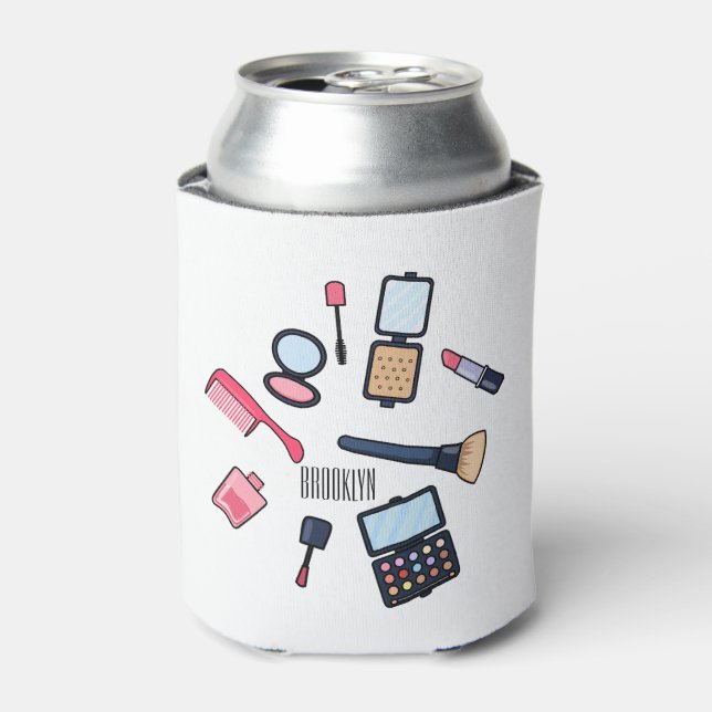 Cosmetics / make-up cartoon illustration can cooler (Can Front)