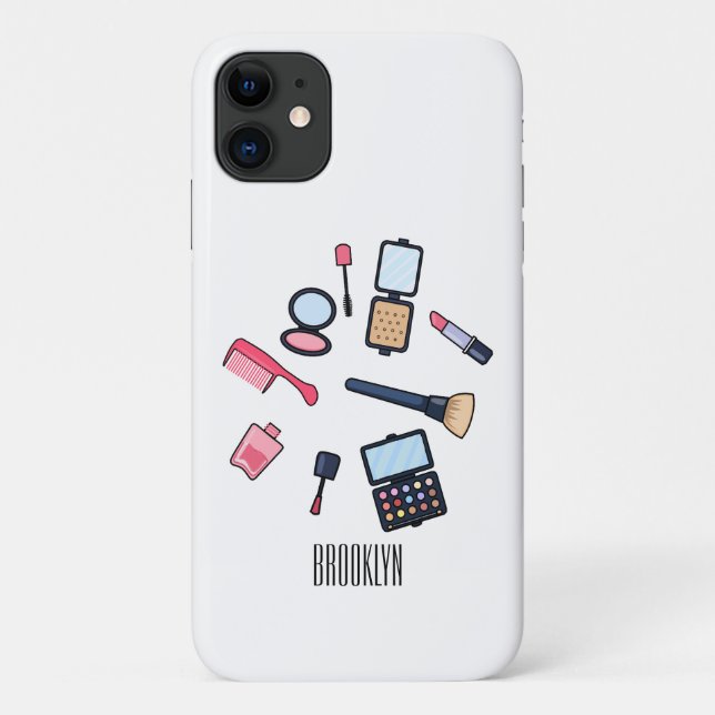 Cosmetics / make-up cartoon illustration Case-Mate iPhone case (Back)