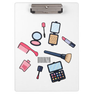 Cosmetics / make-up cartoon illustration clipboard